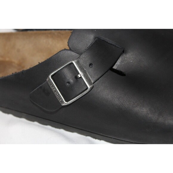 Birkenstock‎ Boston Suede Mule Clog Leather Sandals BLACK Men\'s REGULAR main image 5